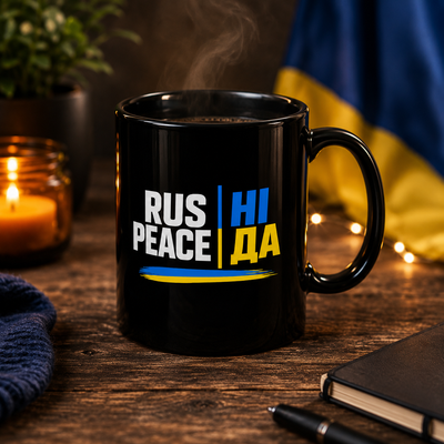 "Rus Ні Peace Да" Black Mug