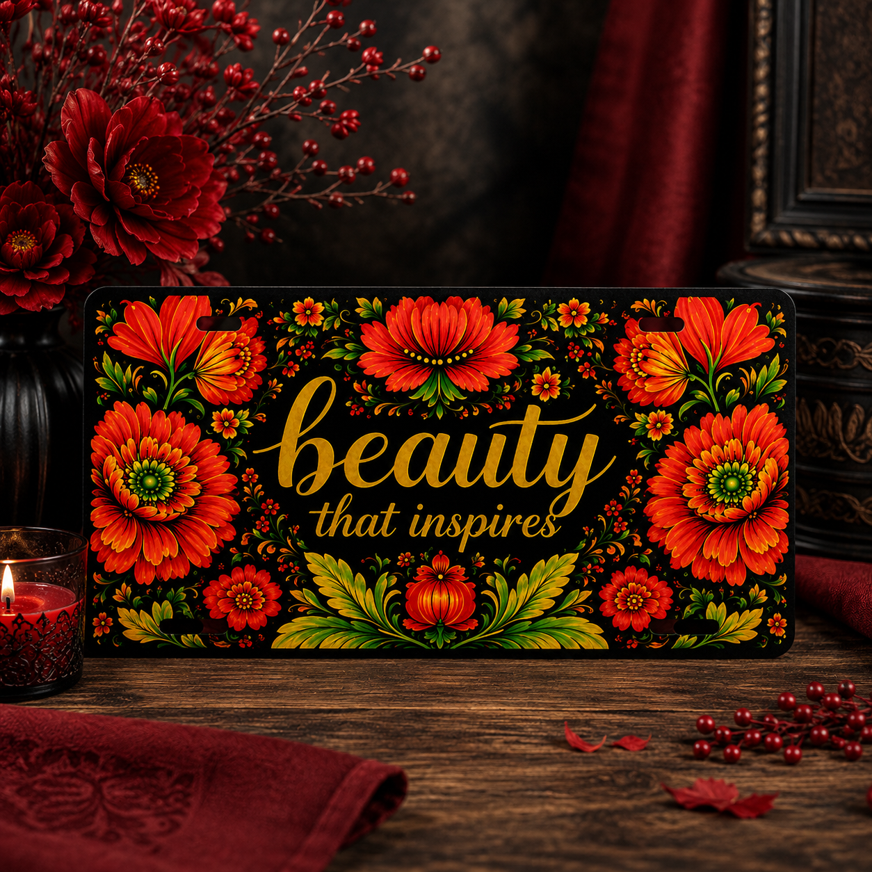 Beauty That Inspires – Ukrainian Petrykivka Decorative Front License Plate