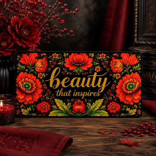 Beauty That Inspires – Ukrainian Petrykivka Decorative Front License Plate
